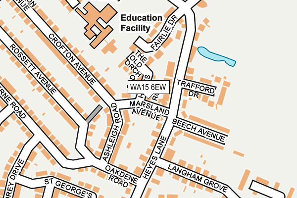 WA15 6EW map - OS OpenMap – Local (Ordnance Survey)