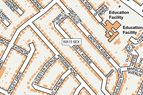 WA15 6EX map - OS OpenMap – Local (Ordnance Survey) WA15 6EX map - OS OpenMap – Local (Ordnance Survey)