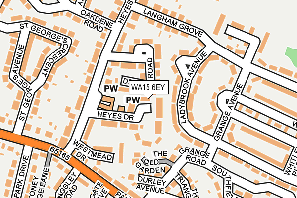 WA15 6EY map - OS OpenMap – Local (Ordnance Survey) WA15 6EY map - OS OpenMap – Local (Ordnance Survey)