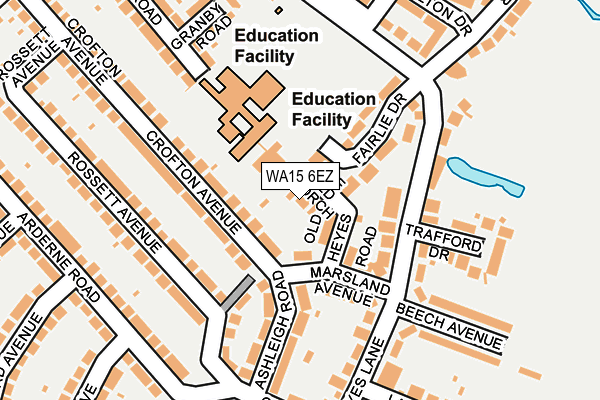 WA15 6EZ map - OS OpenMap – Local (Ordnance Survey) WA15 6EZ map - OS OpenMap – Local (Ordnance Survey)