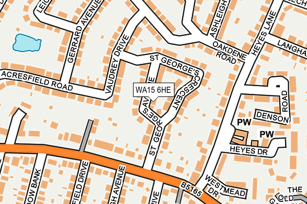 WA15 6HE map - OS OpenMap – Local (Ordnance Survey) WA15 6HE map - OS OpenMap – Local (Ordnance Survey)