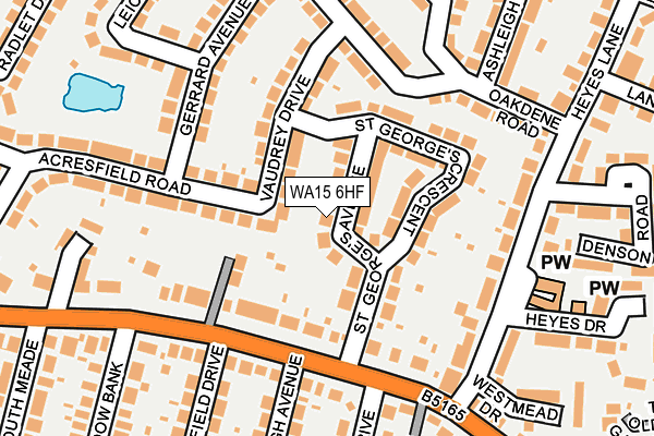 WA15 6HF map - OS OpenMap – Local (Ordnance Survey) WA15 6HF map - OS OpenMap – Local (Ordnance Survey)