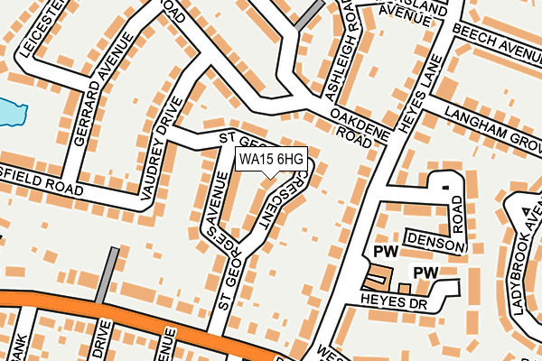WA15 6HG map - OS OpenMap – Local (Ordnance Survey) WA15 6HG map - OS OpenMap – Local (Ordnance Survey)