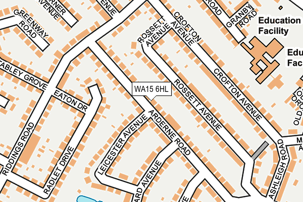 WA15 6HL map - OS OpenMap – Local (Ordnance Survey) WA15 6HL map - OS OpenMap – Local (Ordnance Survey)