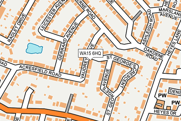 WA15 6HQ map - OS OpenMap – Local (Ordnance Survey) WA15 6HQ map - OS OpenMap – Local (Ordnance Survey)