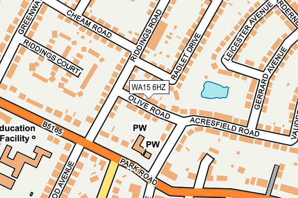 WA15 6HZ map - OS OpenMap – Local (Ordnance Survey) WA15 6HZ map - OS OpenMap – Local (Ordnance Survey)