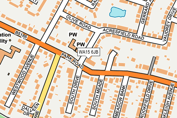 WA15 6JB map - OS OpenMap – Local (Ordnance Survey) WA15 6JB map - OS OpenMap – Local (Ordnance Survey)