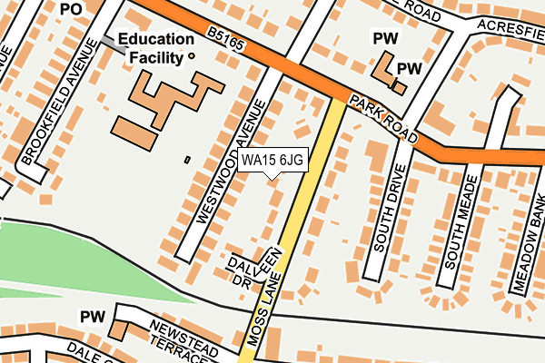 WA15 6JG map - OS OpenMap – Local (Ordnance Survey) WA15 6JG map - OS OpenMap – Local (Ordnance Survey)