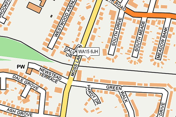 WA15 6JH map - OS OpenMap – Local (Ordnance Survey) WA15 6JH map - OS OpenMap – Local (Ordnance Survey)
