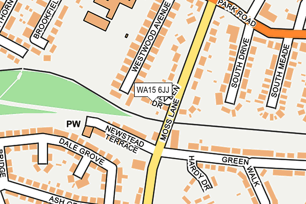 WA15 6JJ map - OS OpenMap – Local (Ordnance Survey) WA15 6JJ map - OS OpenMap – Local (Ordnance Survey)