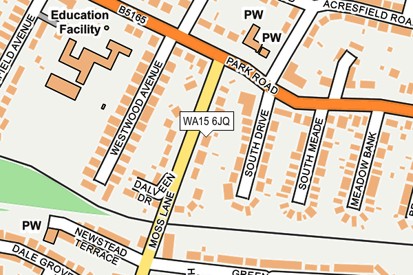 WA15 6JQ map - OS OpenMap – Local (Ordnance Survey) WA15 6JQ map - OS OpenMap – Local (Ordnance Survey)