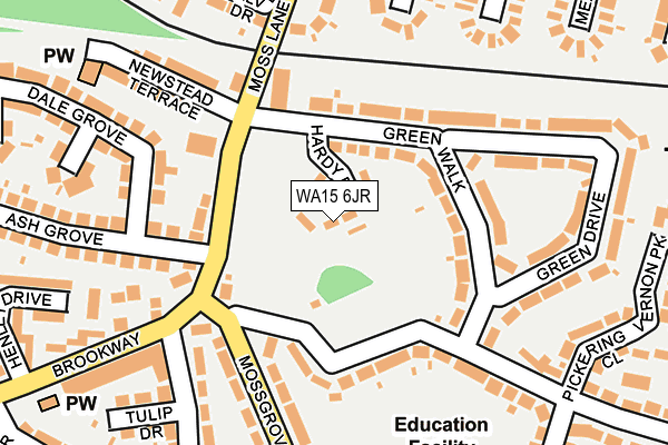 WA15 6JR map - OS OpenMap – Local (Ordnance Survey) WA15 6JR map - OS OpenMap – Local (Ordnance Survey)