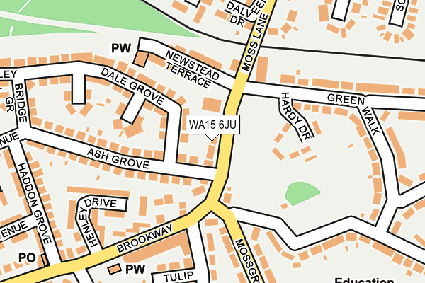 WA15 6JU map - OS OpenMap – Local (Ordnance Survey) WA15 6JU map - OS OpenMap – Local (Ordnance Survey)