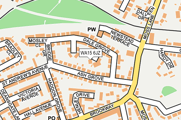 WA15 6JZ map - OS OpenMap – Local (Ordnance Survey) WA15 6JZ map - OS OpenMap – Local (Ordnance Survey)