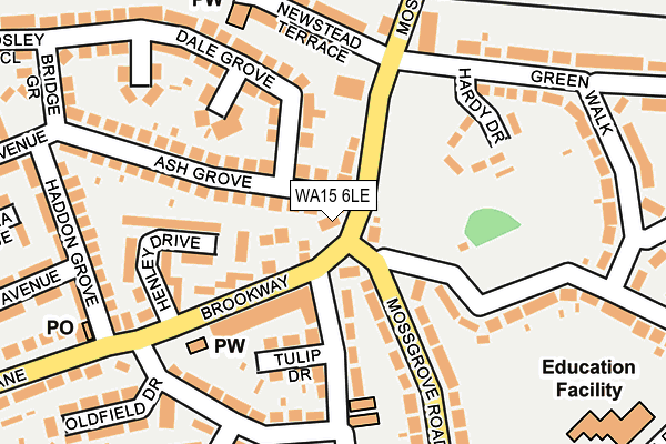 WA15 6LE map - OS OpenMap – Local (Ordnance Survey) WA15 6LE map - OS OpenMap – Local (Ordnance Survey)