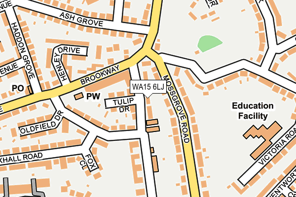 WA15 6LJ map - OS OpenMap – Local (Ordnance Survey) WA15 6LJ map - OS OpenMap – Local (Ordnance Survey)