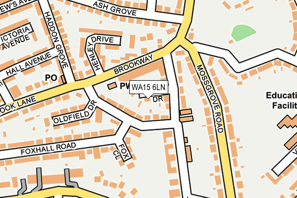 WA15 6LN map - OS OpenMap – Local (Ordnance Survey) WA15 6LN map - OS OpenMap – Local (Ordnance Survey)