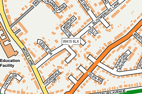 WA15 6LX map - OS OpenMap – Local (Ordnance Survey) WA15 6LX map - OS OpenMap – Local (Ordnance Survey)