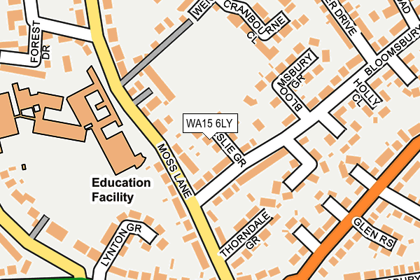 WA15 6LY map - OS OpenMap – Local (Ordnance Survey) WA15 6LY map - OS OpenMap – Local (Ordnance Survey)