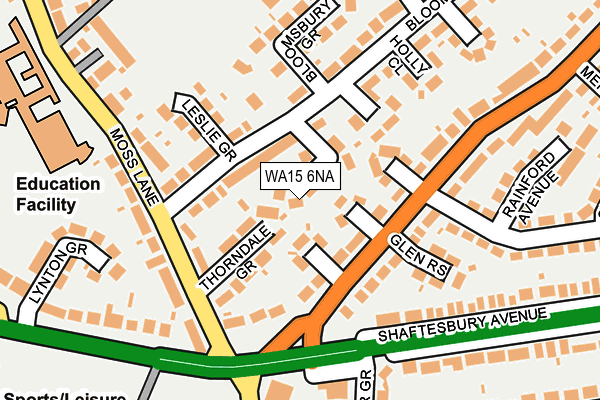 WA15 6NA map - OS OpenMap – Local (Ordnance Survey) WA15 6NA map - OS OpenMap – Local (Ordnance Survey)