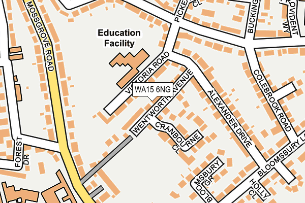 WA15 6NG map - OS OpenMap – Local (Ordnance Survey) WA15 6NG map - OS OpenMap – Local (Ordnance Survey)