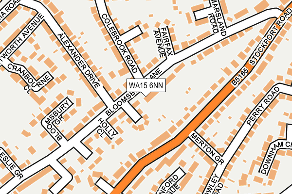 WA15 6NN map - OS OpenMap – Local (Ordnance Survey) WA15 6NN map - OS OpenMap – Local (Ordnance Survey)