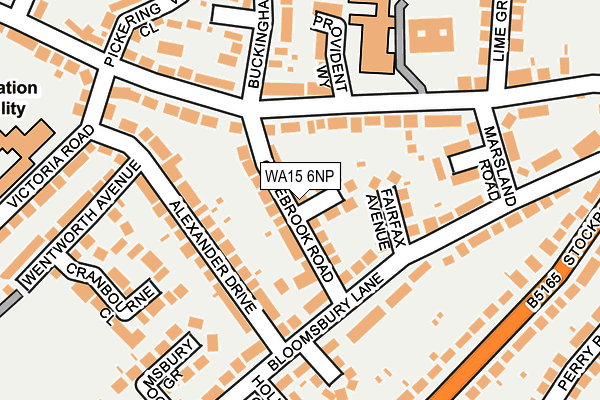 WA15 6NP map - OS OpenMap – Local (Ordnance Survey)