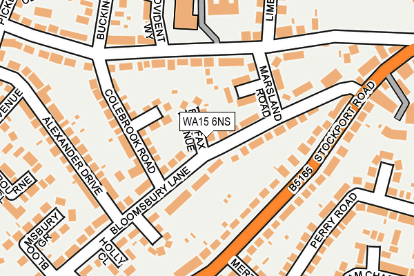 WA15 6NS map - OS OpenMap – Local (Ordnance Survey) WA15 6NS map - OS OpenMap – Local (Ordnance Survey)