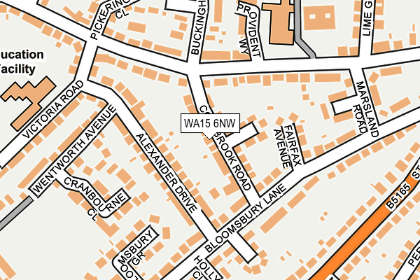 WA15 6NW map - OS OpenMap – Local (Ordnance Survey) WA15 6NW map - OS OpenMap – Local (Ordnance Survey)