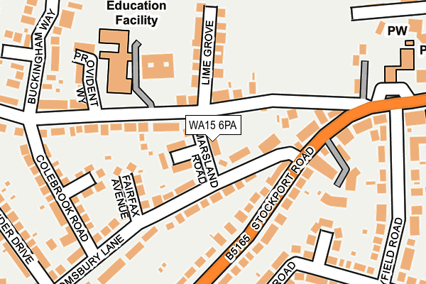WA15 6PA map - OS OpenMap – Local (Ordnance Survey) WA15 6PA map - OS OpenMap – Local (Ordnance Survey)