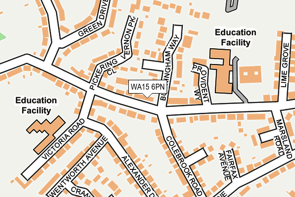 WA15 6PN map - OS OpenMap – Local (Ordnance Survey) WA15 6PN map - OS OpenMap – Local (Ordnance Survey)