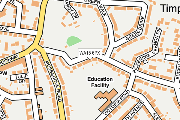 WA15 6PX map - OS OpenMap – Local (Ordnance Survey) WA15 6PX map - OS OpenMap – Local (Ordnance Survey)