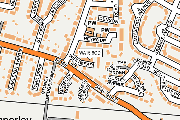 WA15 6QD map - OS OpenMap – Local (Ordnance Survey)