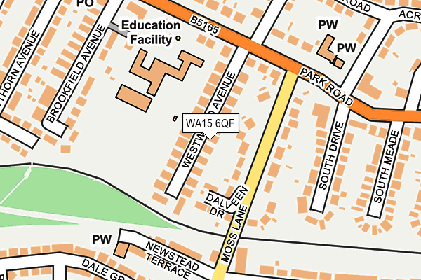 WA15 6QF map - OS OpenMap – Local (Ordnance Survey) WA15 6QF map - OS OpenMap – Local (Ordnance Survey)