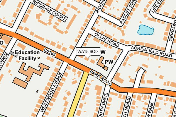 WA15 6QG map - OS OpenMap – Local (Ordnance Survey) WA15 6QG map - OS OpenMap – Local (Ordnance Survey)