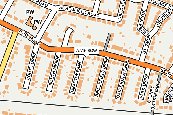 WA15 6QW map - OS OpenMap – Local (Ordnance Survey) WA15 6QW map - OS OpenMap – Local (Ordnance Survey)