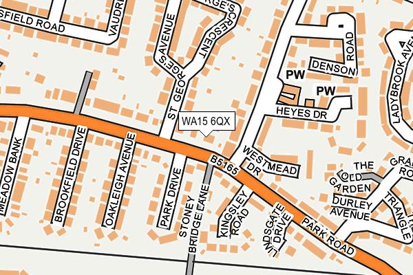 WA15 6QX map - OS OpenMap – Local (Ordnance Survey) WA15 6QX map - OS OpenMap – Local (Ordnance Survey)