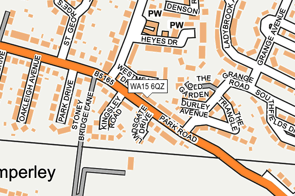 WA15 6QZ map - OS OpenMap – Local (Ordnance Survey) WA15 6QZ map - OS OpenMap – Local (Ordnance Survey)
