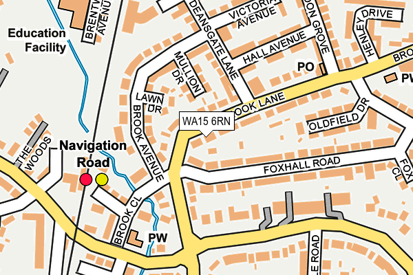 WA15 6RN map - OS OpenMap – Local (Ordnance Survey) WA15 6RN map - OS OpenMap – Local (Ordnance Survey)