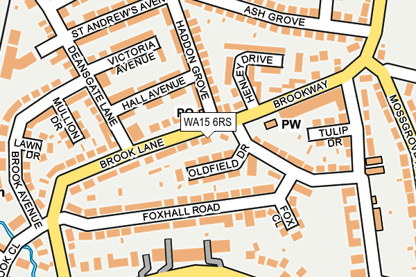 WA15 6RS map - OS OpenMap – Local (Ordnance Survey) WA15 6RS map - OS OpenMap – Local (Ordnance Survey)