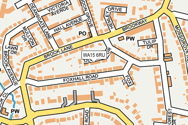 WA15 6RU map - OS OpenMap – Local (Ordnance Survey) WA15 6RU map - OS OpenMap – Local (Ordnance Survey)