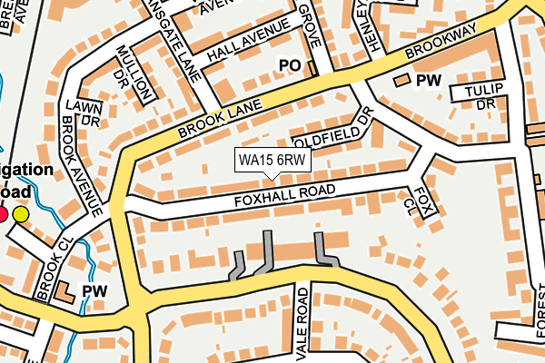 WA15 6RW map - OS OpenMap – Local (Ordnance Survey) WA15 6RW map - OS OpenMap – Local (Ordnance Survey)