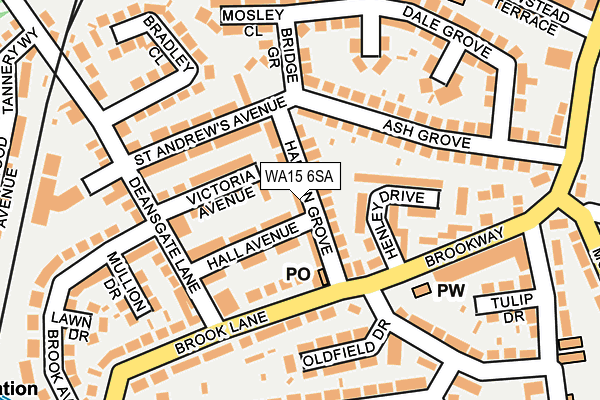 WA15 6SA map - OS OpenMap – Local (Ordnance Survey) WA15 6SA map - OS OpenMap – Local (Ordnance Survey)