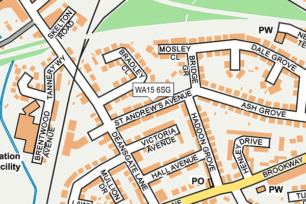 WA15 6SG map - OS OpenMap – Local (Ordnance Survey)