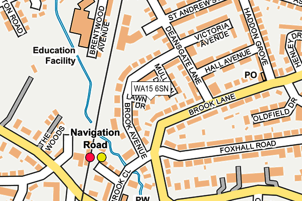 WA15 6SN map - OS OpenMap – Local (Ordnance Survey) WA15 6SN map - OS OpenMap – Local (Ordnance Survey)