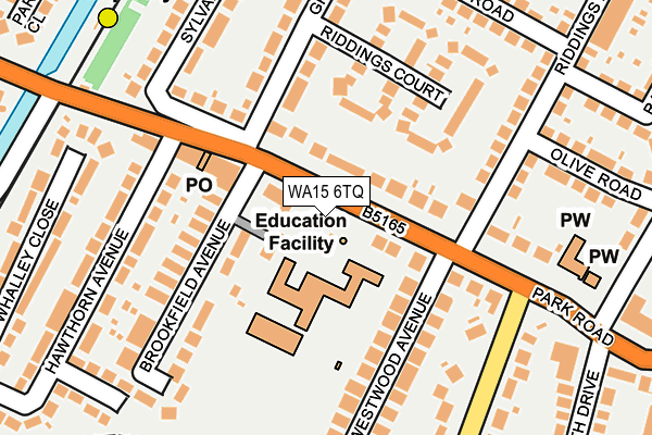 WA15 6TQ map - OS OpenMap – Local (Ordnance Survey) WA15 6TQ map - OS OpenMap – Local (Ordnance Survey)