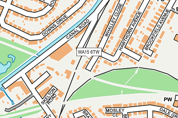 WA15 6TW map - OS OpenMap – Local (Ordnance Survey) WA15 6TW map - OS OpenMap – Local (Ordnance Survey)