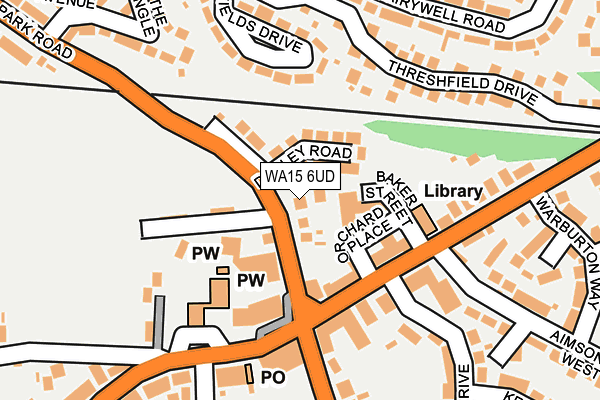 WA15 6UD map - OS OpenMap – Local (Ordnance Survey) WA15 6UD map - OS OpenMap – Local (Ordnance Survey)