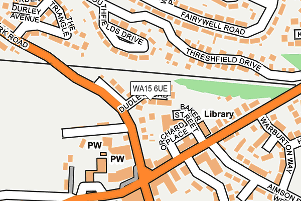 WA15 6UE map - OS OpenMap – Local (Ordnance Survey) WA15 6UE map - OS OpenMap – Local (Ordnance Survey)