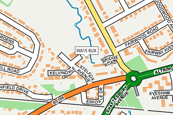 WA15 6UX map - OS OpenMap – Local (Ordnance Survey) WA15 6UX map - OS OpenMap – Local (Ordnance Survey)